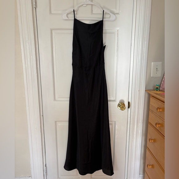 Abercrombie & Fitch Dresses & Skirts - Abercrombie & Fitch Black High Neck Satin Maxi Dress